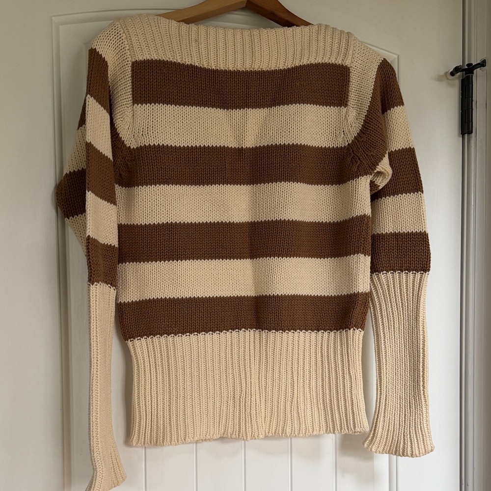 GAP Striped Sweater in Cream and Brown